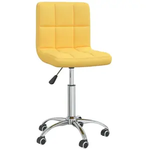 vidaXL Vidaxl Chaise Pivotante De Bureau Jaune Moutarde Tissu