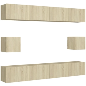 vidaXL Vidaxl Ensemble De Meubles Tv 6 Pcs Chêne Sonoma Bois D'ingénierie pas cher