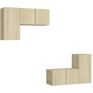 vidaXL Vidaxl Ensemble De Meubles Tv 4 Pcs Chêne Sonoma Bois D'ingénierie pas cher