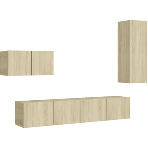 vidaXL Ensemble de meuble TV 4 pcs Chêne sonoma Aggloméré pas cher