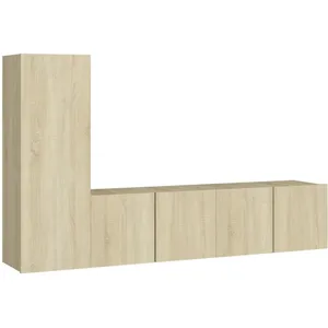 vidaXL Vidaxl Ensemble De Meubles Tv 3 Pcs Chêne Sonoma Bois D'ingénierie pas cher