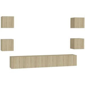 vidaXL Ensemble de meubles TV 7 pcs Chêne sonoma Aggloméré pas cher