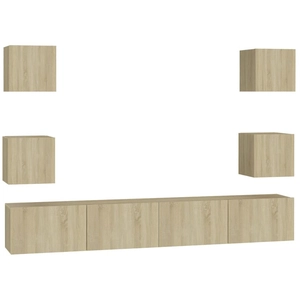vidaXL Vidaxl Ensemble De Meubles Tv 6 Pcs Chêne Sonoma Bois D'ingénierie pas cher