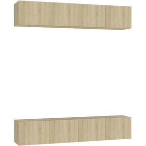 vidaXL Meubles TV 4 pcs Chêne sonoma 80x30x30 cm Aggloméré pas cher