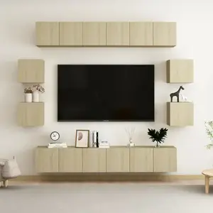 Comparateur de prix : vidaXL Ensemble de meubles TV 10 pcs Chêne sonoma Bois d'ingénierie