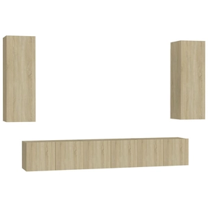 Comparateur de prix : vidaXL Vidaxl Ensemble De Meubles Tv 5 Pcs Chêne Sonoma Bois D'ingénierie