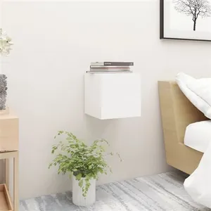 vidaXL Table de chevet Blanc 30,5x30x30 cm Aggloméré pas cher