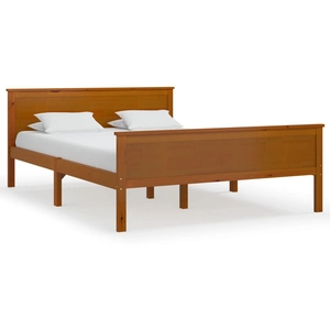 vidaXL Cadre de lit Marron miel Bois de pin massif 160x200 cm pas cher