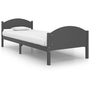 vidaXL Cadre de lit Gris foncé Bois de pin massif 120x200 cm pas cher