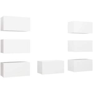 vidaXL Vidaxl Meubles Tv 7 Pcs Blanc 30,5x30x60 Cm Bois D'ingénierie pas cher