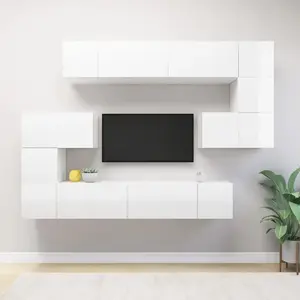 Comparateur de prix : vidaXL Ensemble de meuble TV 10 pcs Blanc Aggloméré