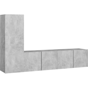 vidaXL Vidaxl Ensemble De Meubles Tv 3 Pcs Gris Béton Bois D'ingénierie pas cher