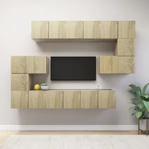 Comparateur de prix : vidaXL Ensemble de meuble TV 10 pcs Chêne sonoma Aggloméré