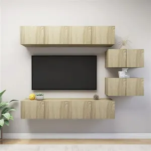 vidaXL Vidaxl Ensemble De Meuble Tv 6 Pcs Chêne Sonoma Bois D'ingénierie pas cher