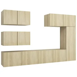 vidaXL Vidaxl Ensemble De Meuble Tv 6 Pcs Chêne Sonoma Bois D'ingénierie pas cher