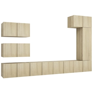 vidaXL Vidaxl Ensemble De Meubles Tv 8 Pcs Chêne Sonoma Bois D'ingénierie
