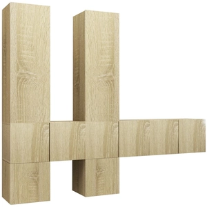 Comparateur de prix : Ensemble de meuble tv 7 pcs Chêne sonoma Aggloméré Vidaxl Sonoma oak