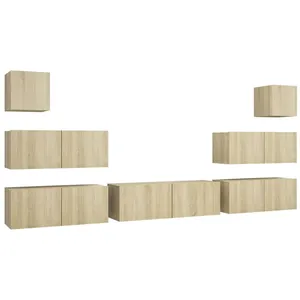 vidaXL Vidaxl Ensemble De Meuble Tv 7 Pcs Chêne Sonoma Bois D'ingénierie