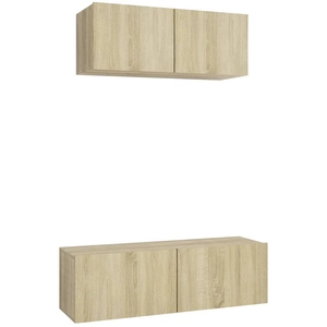 vidaXL Vidaxl Ensemble De Meuble Tv 2 Pcs Chêne Sonoma Bois D'ingénierie pas cher
