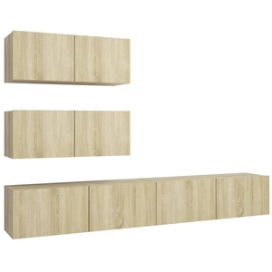 Vidaxl - Ensemble de meuble tv 4 pcs Chêne sonoma Aggloméré Chêne sonoma pas cher