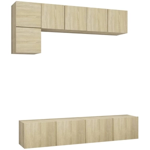 vidaXL Ensemble de meuble TV 5 pcs Chêne sonoma Aggloméré pas cher