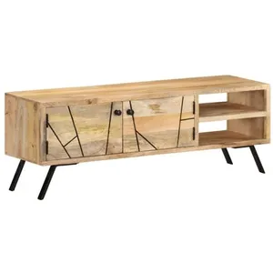 vidaXL Meuble TV 110x30x40 cm Bois massif de manguier pas cher