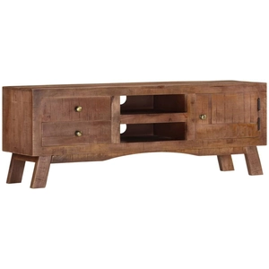 vidaXL Meuble TV 110x30x40 cm Bois de manguier brut pas cher