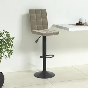 vidaXL Tabouret de bar Gris clair Velours pas cher