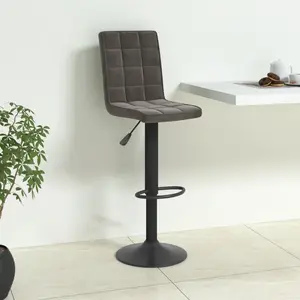 vidaXL Tabouret de bar Gris foncé Velours pas cher