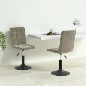 vidaXL Chaises pivotantes de salle à manger 2 pcs Gris clair Velours pas cher