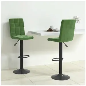 vidaXL Tabourets de bar 2 pcs Vert foncé Velours pas cher