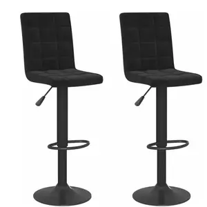 vidaXL Tabourets de bar lot de 2 noir velours pas cher