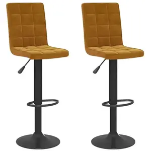 vidaXL Tabourets de bar 2 pcs Marron Velours pas cher