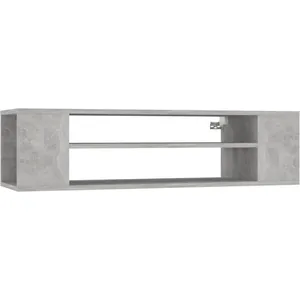 vidaXL Meuble TV suspendu Gris béton 100x30x26,5 cm Bois d’ingénierie pas cher