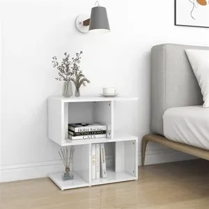 vidaXL Tables de chevet 2 pcs Blanc brillant 50x30x51,5 cm Aggloméré pas cher