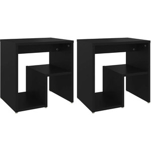 vidaXL Tables de chevet 2 pcs Noir 40x30x40 cm Aggloméré pas cher