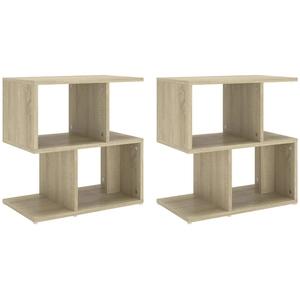 vidaXL Tables de chevet 2 pcs Chêne sonoma 50x30x51,5 cm Aggloméré pas cher