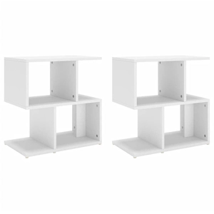 vidaXL Tables de chevet 2 pcs Blanc 50x30x51,5 cm Aggloméré pas cher