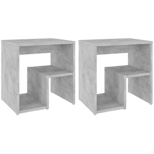 vidaXL Tables de chevet 2 pcs Gris béton 40x30x40 cm Aggloméré pas cher