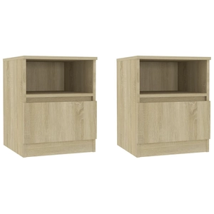 vidaXL Tables de chevet 2 pcs Chêne sonoma 40x40x50 cm Aggloméré pas cher