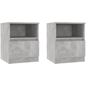 vidaXL Tables de chevet 2 pcs Gris béton 40x40x50 cm Aggloméré pas cher