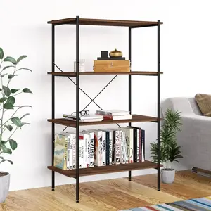 Comparateur de prix : vidaXL Étagère à 4 niveaux noir et naturel 80x40x130 cm