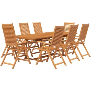 vidaXL Ensemble à manger de jardin 9 pcs Bois d'acacia massif pas cher