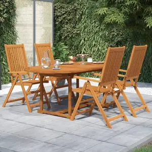 vidaXL Ensemble à manger de jardin 5 pcs Bois d'acacia massif pas cher