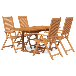 vidaXL Ensemble à manger de jardin 5 pcs Bois d'acacia massif pas cher