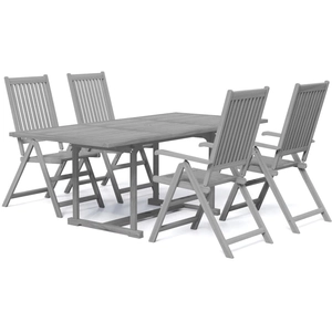 vidaXL Ensemble à manger de jardin 5 pcs Bois d'acacia massif pas cher