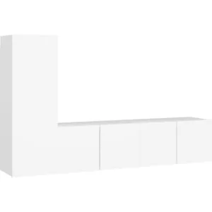 vidaXL Ensemble de meuble TV 3 pcs Blanc Aggloméré pas cher