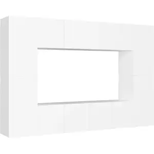 vidaXL Ensemble de meubles TV 8 pcs Blanc Aggloméré pas cher