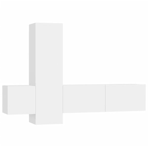 vidaXL Ensemble de meubles TV 5 pcs Blanc Aggloméré pas cher