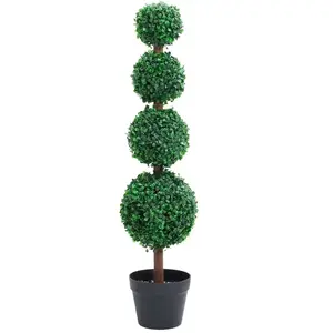 Comparateur de prix : vidaXL Plante de buis artificiel avec pot Forme de boule Vert 90 cm